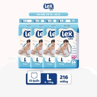 Combo of 4 packs of Lex Baby Diapers Size M56/ L54/ XL50/ XXL48 Outstanding Quality, Soft Price Like