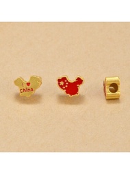 5 piezas / 10 piezas / 20 piezas de accesorios para hacer joyería para hacer pulseras, collares y aretes con cuentas "I LOVE CHINA" con mapa de China