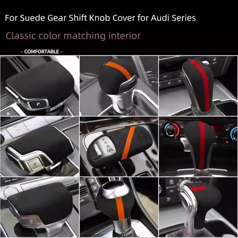 For Audi A6L, A4L, A3, Q5, Q7, Q2, A8, Q3 Gear Shift Knob Cover, Suede Interior Refit Decoration for