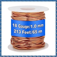 (CSID) 99.9% Dead Soft Copper Wire, 18 Gauge/ 1 mm Diameter, 213 Feet/ 65 M, 1 Pound Spool Pure Copp