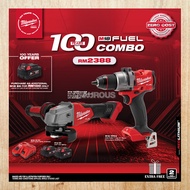 MILWAUKEE M18 FUEL 100 YEARS COMBO PERCUSSION DRILL/DRIVER BRACKING ANGLE GRINDER (M18 FPD3 + M18 FSAG100XB)