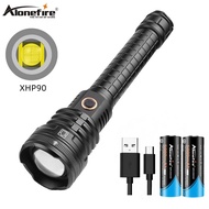 Alonefire H49 Powerful XHP90 LED USB Flashlight Rechargeable Outdoor Waterproof Camping Lamp