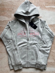 全新 英國 Jack Wills JW 女裝 灰色 外套 粉紅色 刺繡 Grey Gray X Pink Zip Up Pullover Hooded Hoodie Jacket 連帽 衛衣 套頭 保