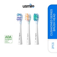 usmile Cushioned Brightening White Soft and Clean Electric Toothbrush Head Refill - 2 Pcs