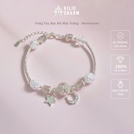 Vòng tay đá năng lượng Moonstone lắc tay nữ thu hút năng lượng tự điều chỉnh size- KILIG CHARM KC03