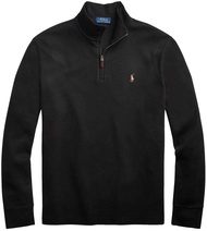 POLO RALPH LAUREN Mens Classic Estate-Rib Quarter-Zip Pullover Sweater (XXL, PoloBlackSigPny)