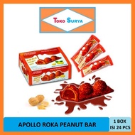 Apollo Roka Penaut Bar Wafer Salut Kacang &amp; Krim Cokelat 24 Pcs x 18Gr