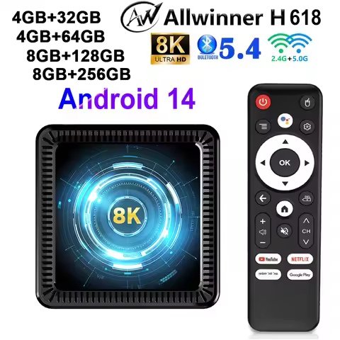 Q19 Smart TV Box Allwinner H618 Quad Core Cortex A53 32G 64G 128G 256G Support 2.4G&5G Wifi Google V