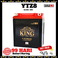 KING BATERI YTZ8 MOTORCYCLE BATTERY YAMAHA X-MAX250 MT25 R25 KAWASAKI ZZR 250 KLX150 ZZR MT25 KLX