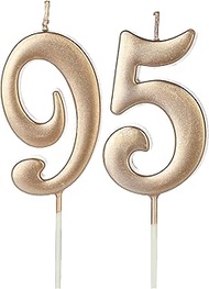 95th & 59th Number Birthday Candles for Cake Topper, Number 95 59 Glitter Premium Candle Party Anniv