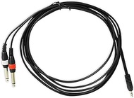 Rockville RNDSM10B 10' 3.5mm 1/8 Inches TRS to Dual 1/4 Inches TS Cable 100% Copper