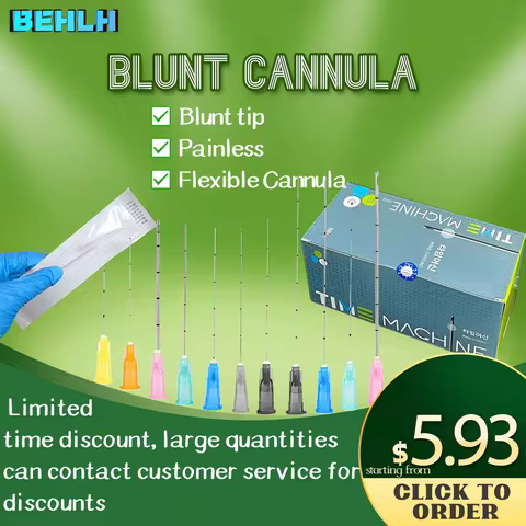 10/30/50/100PCS Disposable Fine Blunt-tip cannulas 22g 25g Hyaluronic acid facial filling nose sligh
