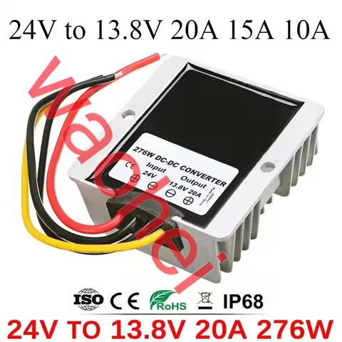 24V to 13.8V 5A 10A 15A 20A Step Down DC Converter Regulator 24V-13.8V Buck Voltage Stabilizer Car P