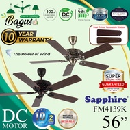 [1 FAN 2 COLOUR BLADE] Ceiling Fan - Sapphire FM4139K 56" DC Motor Remote Control | 5 Plywood Blade 