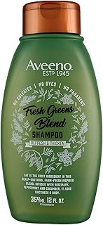 Aveeno Shampoo Fresh Greens Blend Refesh & Thicken 12 Ounce (354ml) (Pack of 3)
