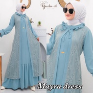 MAYRA DRESS - GAMIS CRINKLE PREMIUM KOMBINASI BROKAT MALIKA TERBARU GAMIS ALL SIZE VIRAL KEKINIAN GAMIS VIRAL 2023