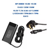 JGD HP Gaming Charger OMEN 15-DC 15-CE 15-CX 15-EC 19.5V 6.9A 7.7A (4.5*3.0MM) 135W 150W L15534-001 