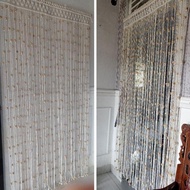 Termurah READY macrame tirai pintu/ macrame backdrop/ gorden jendela/ makrame putih