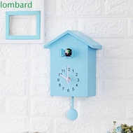 LOMBARD Bird House Clock, Accurate House Shape Cuckoo Wall Clock, Creative Plastic With Clock Pendulum Silent Cuckoo Chime Kitchen