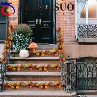 ADAMESUO Red Autumn Maple Leaves, Creative 1.7m Artificial Maple Garland, Hanging Vine Silk Maple Le