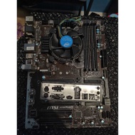 MSI H170 + I3 6100 Normal Tested Motherboard 1151 gen 6 Backpanel Processor