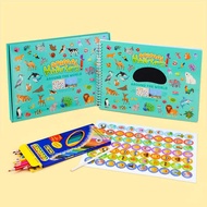 Children Educational Sticker Book 4-6 Years Old Children Early Education Animal Scene Removable Stic