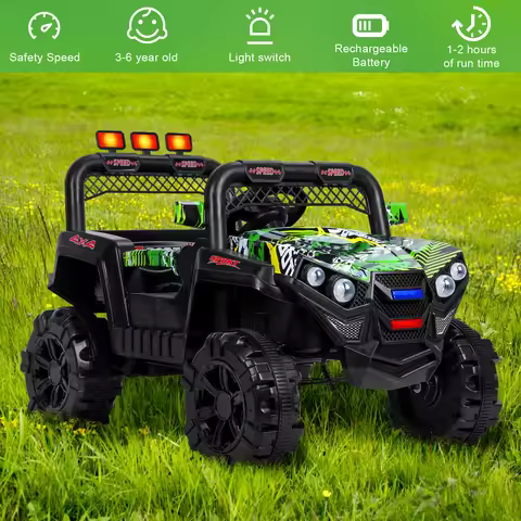 12V Kids Ride On Car, 4-Wheels Quad ATV Play Car, Toddler Electric Car, Off-Road 4-Wheels Car, 1.8MP