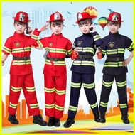 ﹍ ▽ ▫ Fireman Costume for Kids Birthday Theme Suit for Boy Girl Career Day Guidance Costume with Ha