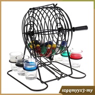 [ Drinking Game Lottery Machine Bingo + 6 Pcs Glasses + 48 Pcs Balls