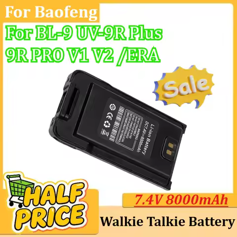 Walkie Talkie Battery for Baofeng BL-9 UV-9R Plus/9R PRO V1 V2 /ERA Type-C Charging Radio Rechargeab