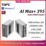 TOPC MINI PC AMD Ryzen AI Max+ 395 LPDDR5X Radeon 8060S Graphics 128G 4*M.2 2280 2*USB4 RJ45 10G Gam
