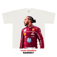 CHOPPER Lewis Hamilton F1 driver printedAmerican short sleeved shirt Louis Hamilton F1Racer ลูอิส แฮ