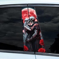 Goth Couple Skeleton Car Sticker Car B-Pillar Waterproof Decal Goth Girl Skeleton Vinyl Decal DIY Do