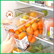 Ben Shoppe Storage Box with Lid Transparent with Handle Fridge Organizer Stackable Space Saver