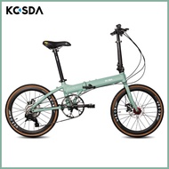 Kosda22-Inch Aluminum Alloy Portable Ultra Light Folding Bike Disc Brake Variable Speed Work Clothing Bicycle