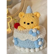 Handmade Wool Crochet Winnie the Pooh Storage Box Knitting diy Material Package Homemade Sundries St