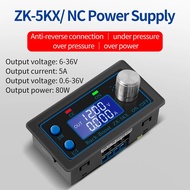 ZK-5KX DC Buck-Boost Converter 5A Max Bekalan Kuasa Makmal Terkawal Boleh Laras Paparan LCD 0.6-36V 