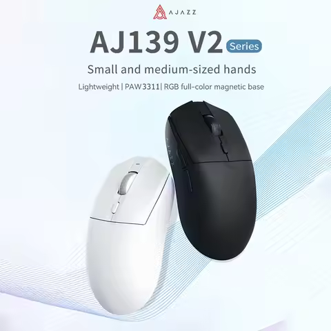AJAZZ AJ139 V2 MC/Pro Wireless/Wired Gaming Mouse PAW3395/3311 Sensor 1K Return Rate With Charging R