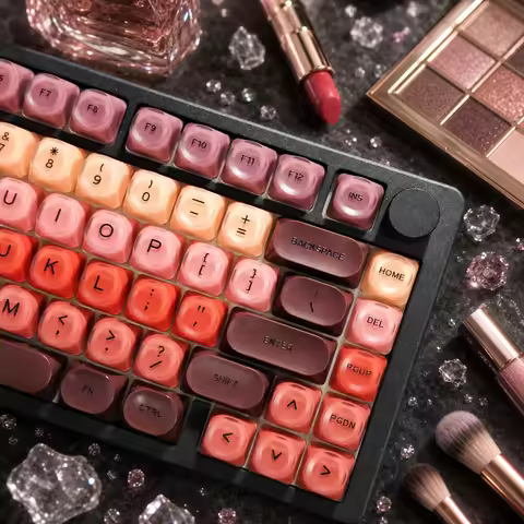 Lipstick Theme Gradient Crystal Keycaps Set Custom DIY Gaming Mechanical Keyboard PBT Key Caps Set f