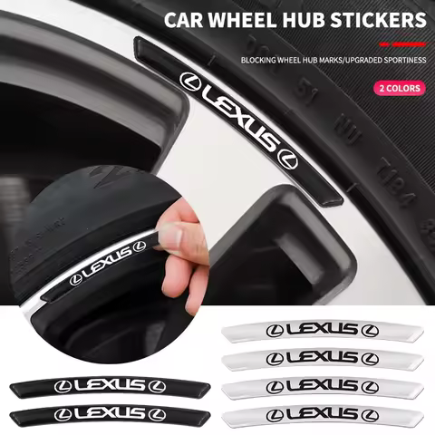 4Pcs Car Wheel Hub Rim Badge Stickers Decoration For Lexus F SPORT IS250 IS200 CT200h GS300 LS430 RX
