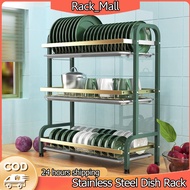 Rak Pinggan Stainless Steel Dish Rack Sinki Dapur Storage Rack Kitchen Dish Drainer Utensil Holder Storage Organizer