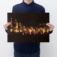 [J044] NBA Star Jordan Poster Nostalgic Retro Poster Kraft Paper Bar Cafe Decoration Painting