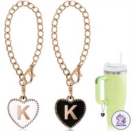 CU SUGAW 2PCS Letter Charms Accessories for Stanley Bottle, Water Bottle Pendant Heart-shaped Person