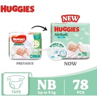 Huggies AirSoft Tape NB78 x 1 Super Jumbo Pack