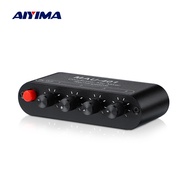 AIYIMA Mini Audio Mixer Condenser Microphone Mixer Four-in-one Microphone Amplifier For Computer Mobile Phone Live Sound Card