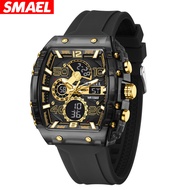 SMAEL Black Gold Wine Barrel Multifunctional Sports 8109 Electronic Watch Waterproof LED Luminous Al