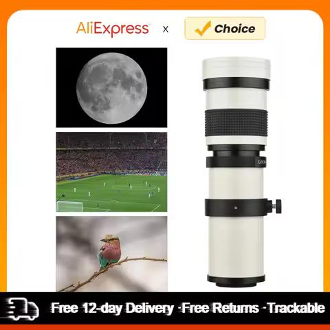 Camera MF Super Telephoto Zoom Lens F/8.3-16 420-800mm T Mount with 1/4 Thread for Canon Nikon Sony 
