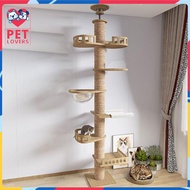 Premium Large Cat Tree House Wood Cat Condo Bed Scratcher House Adjustable Cat Climbing Platform