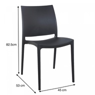 G.House Online Pulito เก้าอี้พลาสติก PP-686-GR12 ขนาด 53x45x82.5ซม. สีเทาเข้ม ของแท้