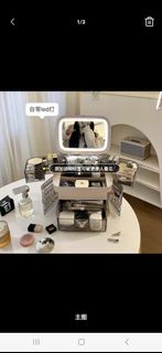 化妝箱帶鏡燈 Makeup Organizer with LED Mirror and Drawers